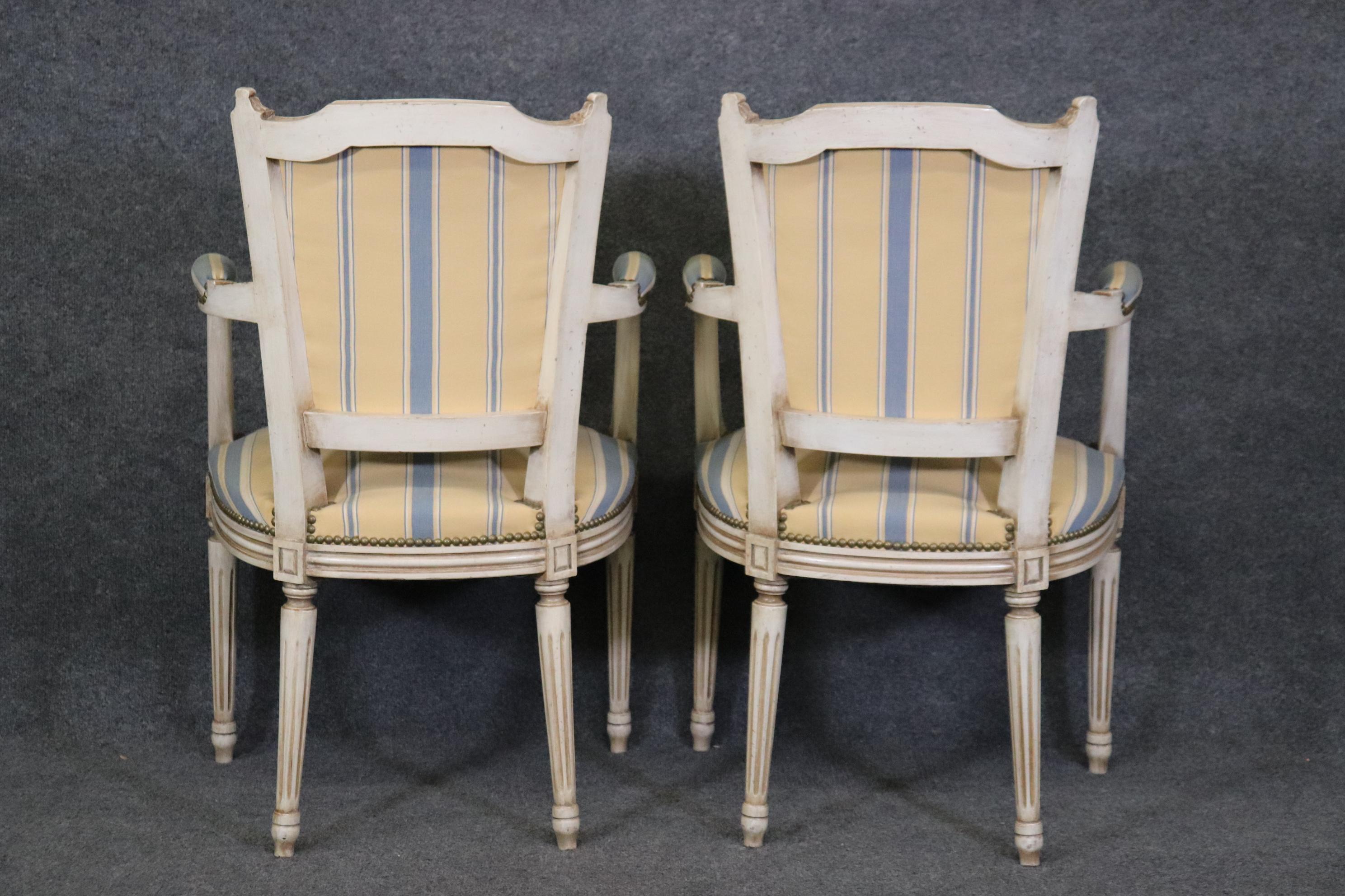 Set of 8 French Antique White Maison Jansen Attributed Dining Chairs  In Good Condition In Swedesboro, NJ