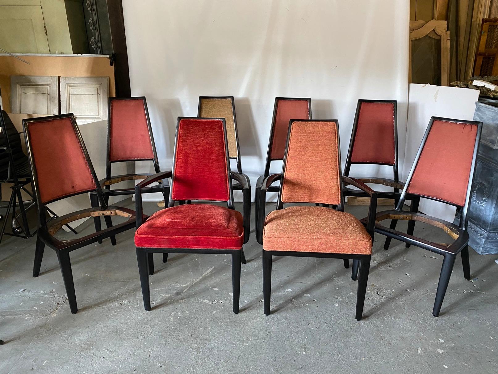 Set of 8 French Art Deco Dining Chairs For Sale 1