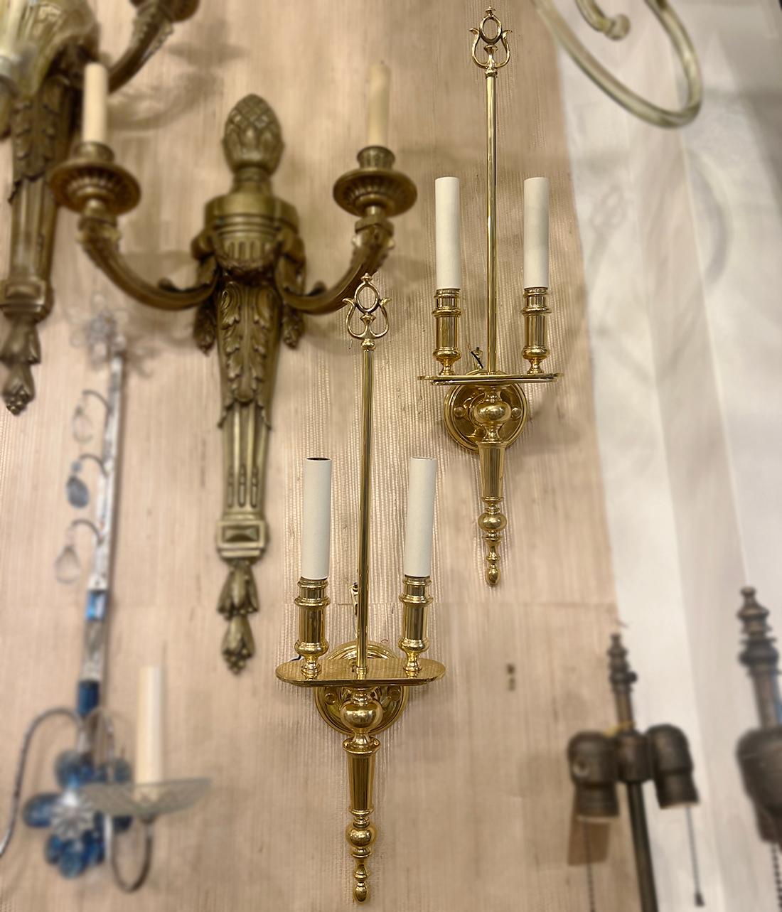 Set di 8 lampade francesi in bronzo, vendute a coppia in vendita 2