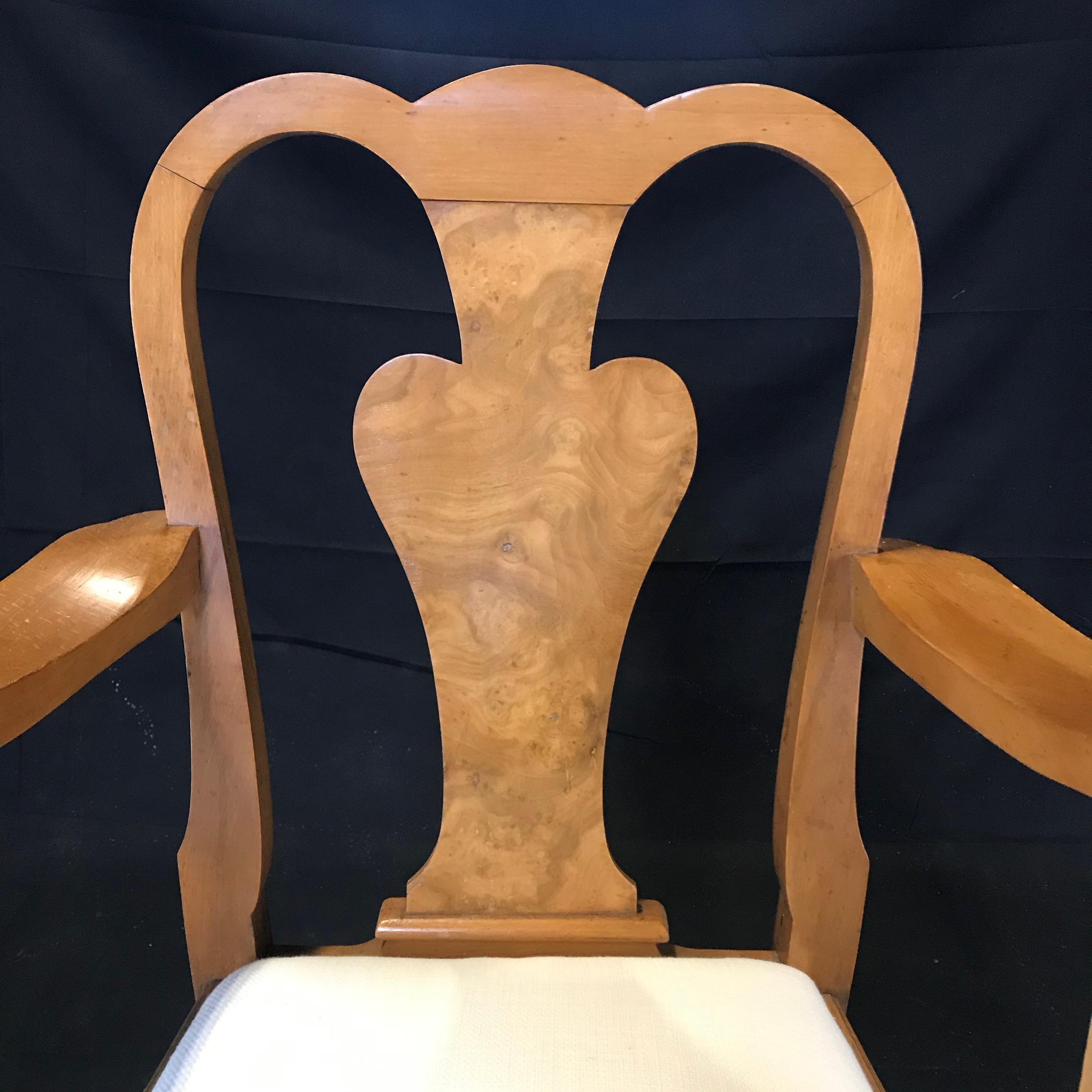 Set of 8 French Burled Walnut and Claw Foot Dining Chairs In Good Condition In Hopewell, NJ