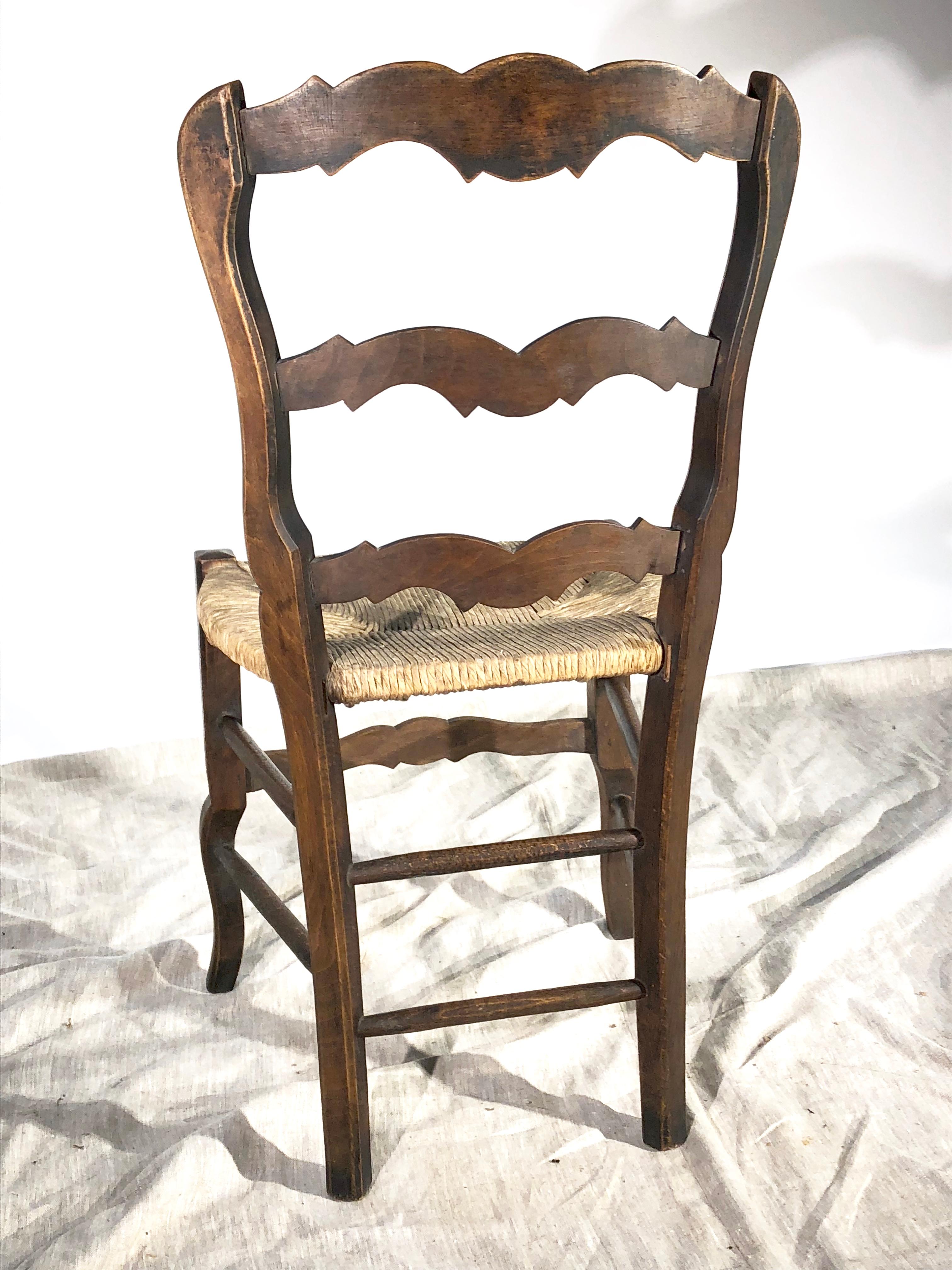 Walnut Set of 8 French Country Dining Chairs