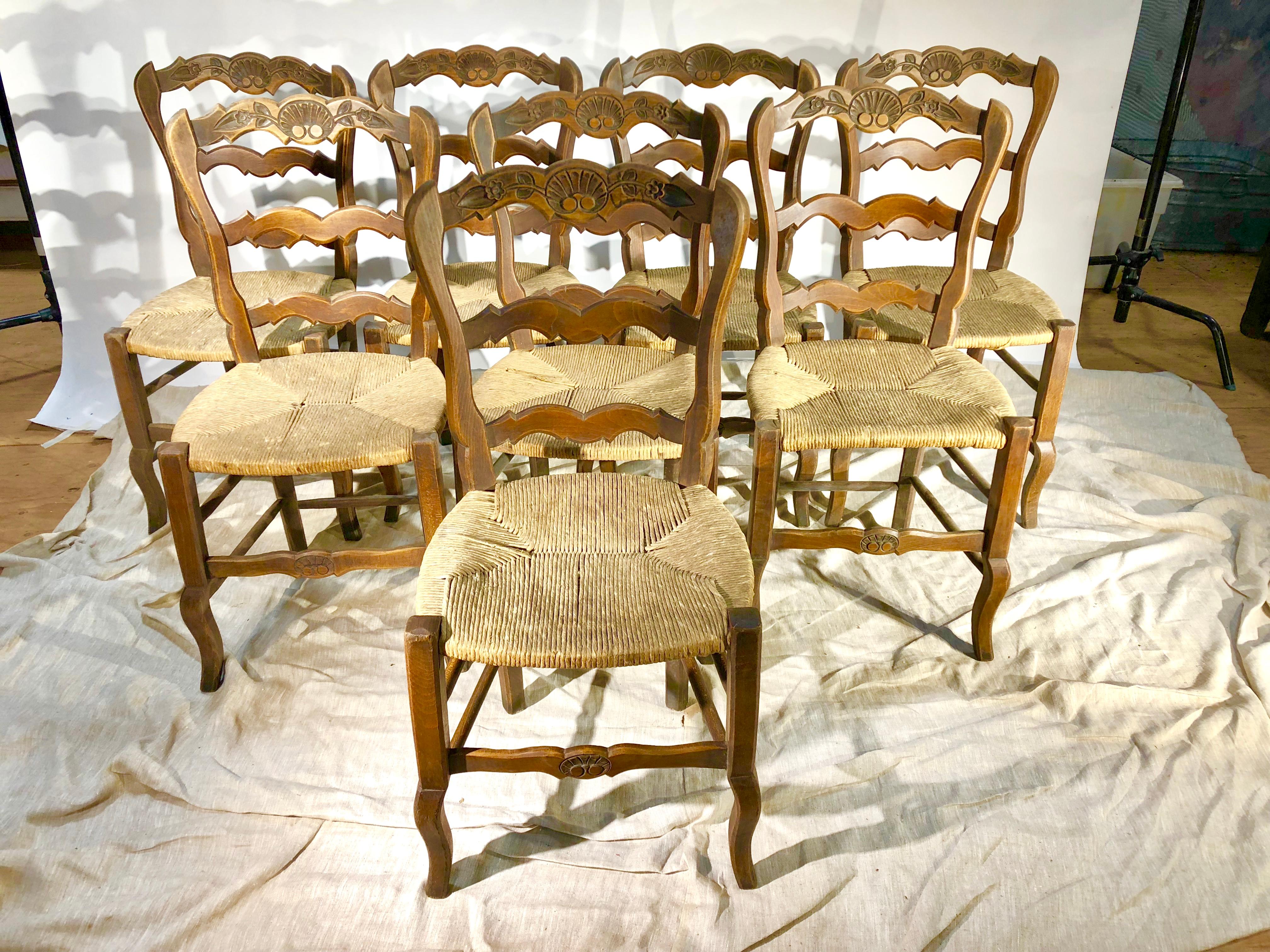 Set of 8 French Country Dining Chairs 8