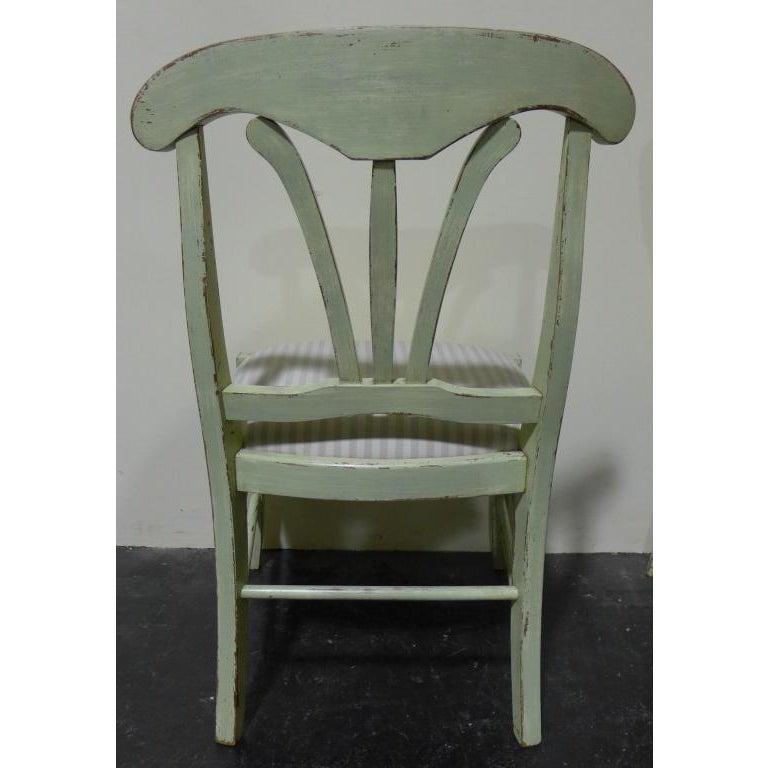 Italian Set of 8 Green Painted French Country Dining Chairs
