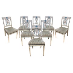 Used Set of 8 French Directoire Style Dining Chairs