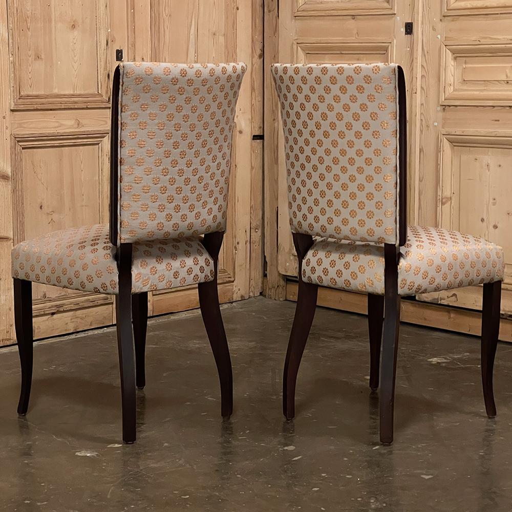 Set of 8 French Directoire Style Mid-Century Mahogany Dining Chairs For Sale 6