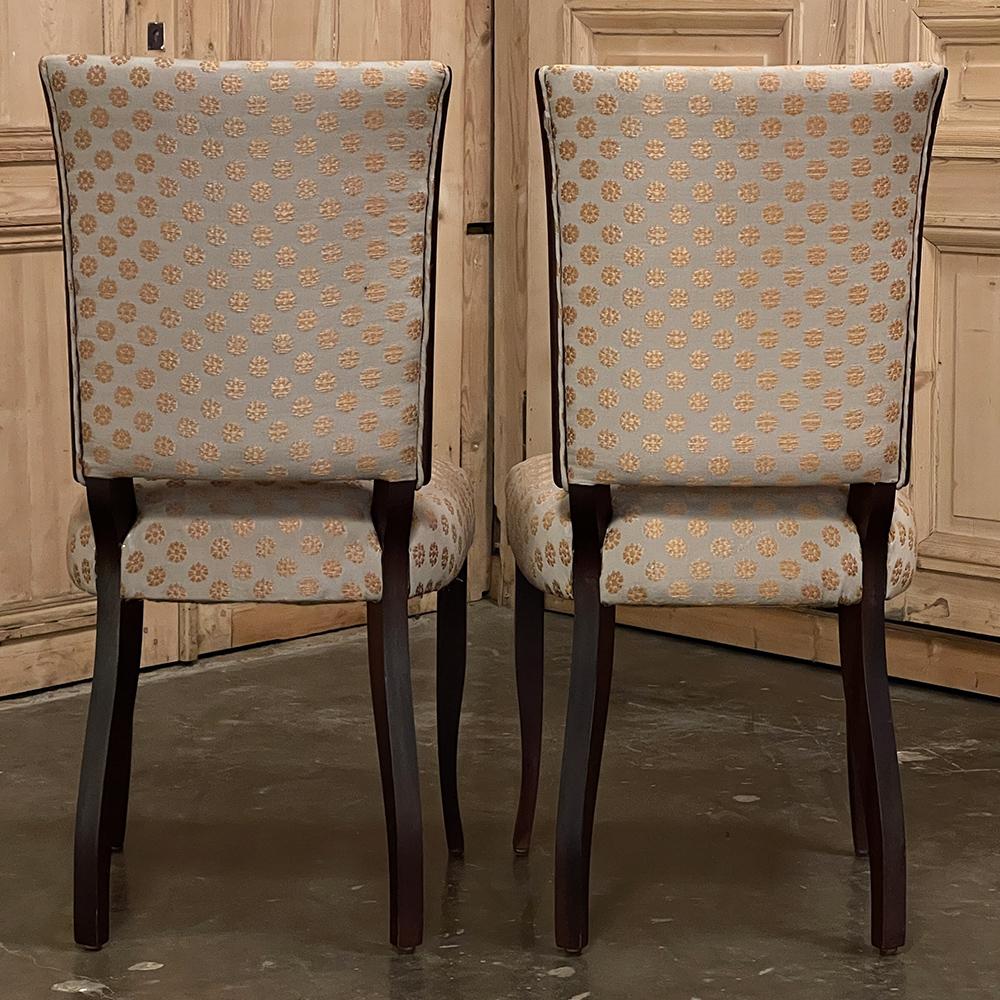 Set of 8 French Directoire Style Mid-Century Mahogany Dining Chairs For Sale 4