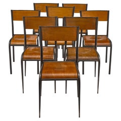 Set of 8 French Industrial Chairs