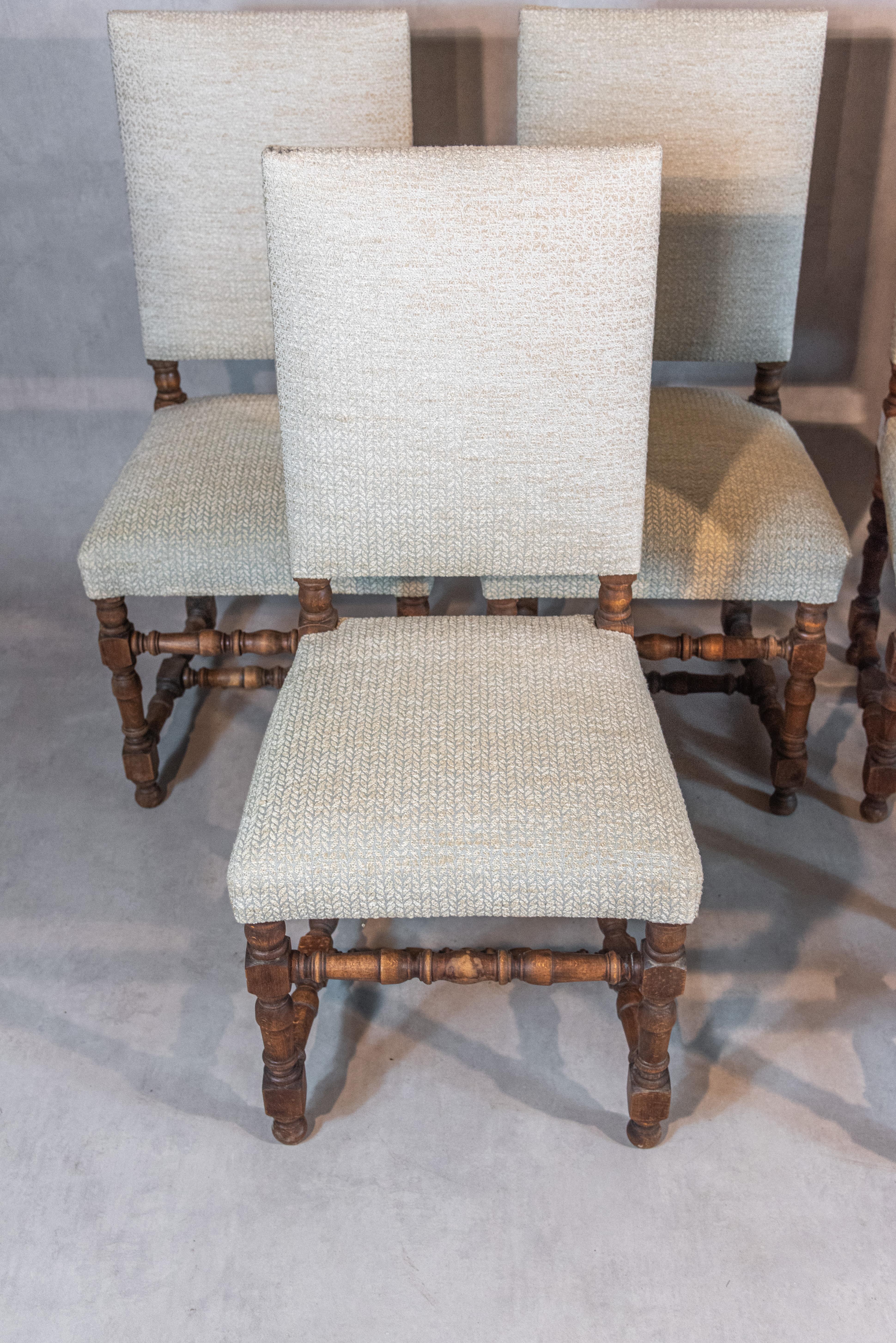 Indulge in the timeless elegance and refinement of this superb set of 8 French Louis XIV Style Dining Chairs, all in mint condition and ready to add a touch of antique charm to your dining space. Crafted from refined beech wood, these chairs boast