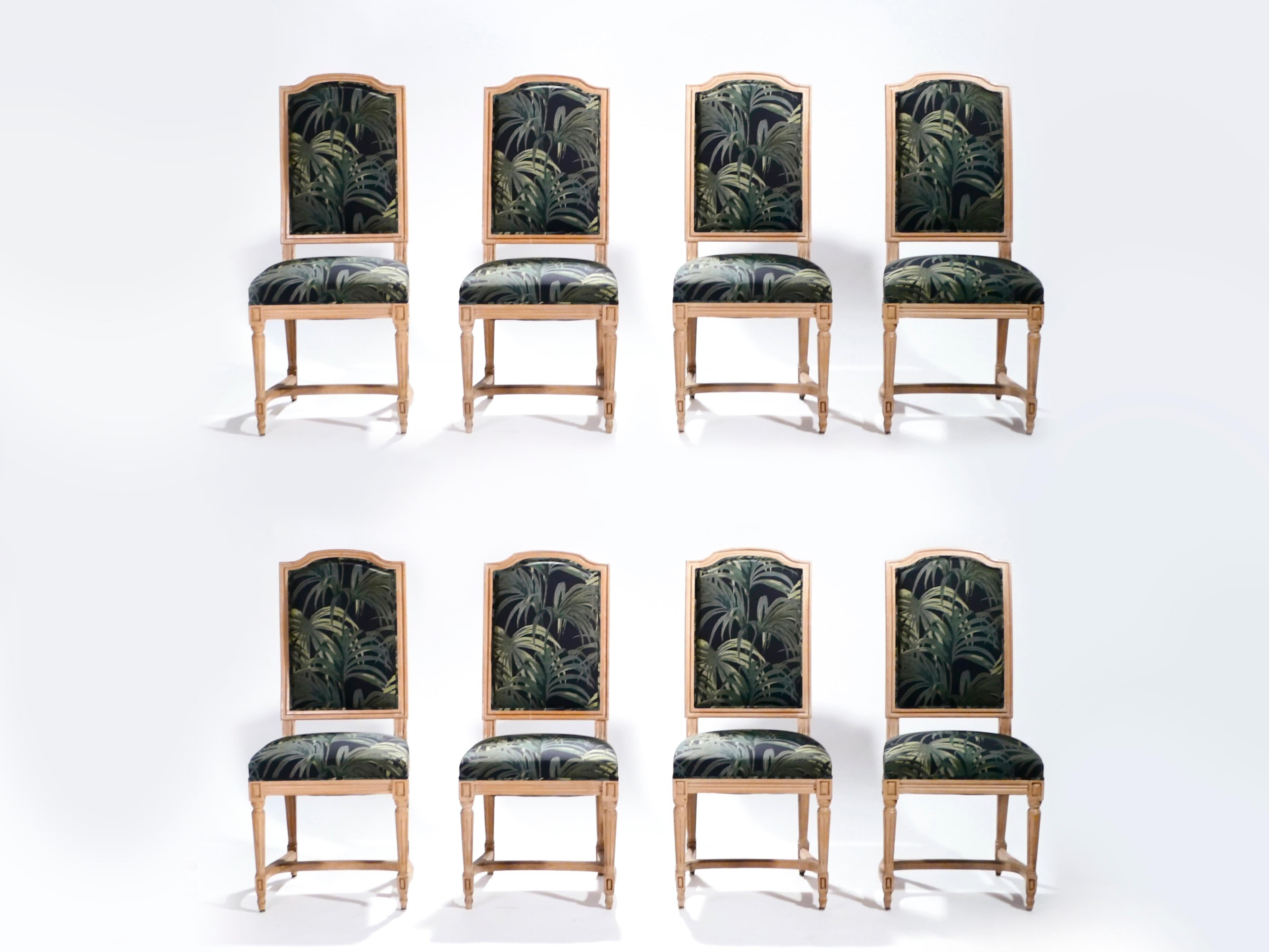 Set of 8 French Louis XV Style Chairs by Maison Romeo, 1950s For Sale 5