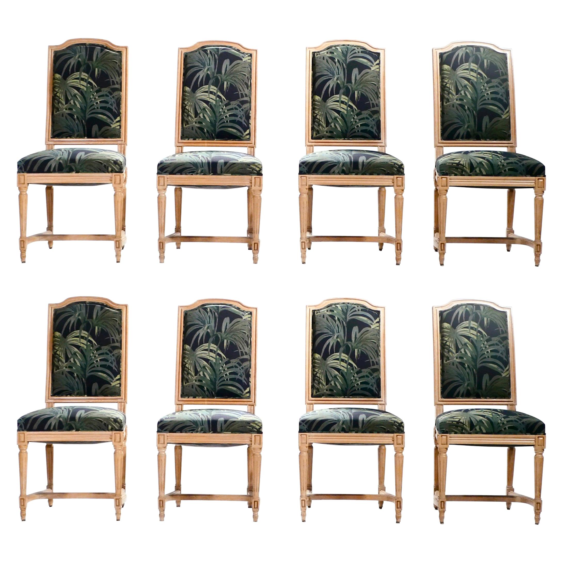 Ensemble de 8 chaises françaises de style Louis XV par Maison Romeo:: 1950s en vente
