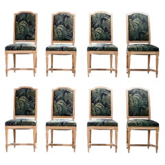 Antique Set of 8 French Louis XV Style Chairs by Maison Romeo, 1950s