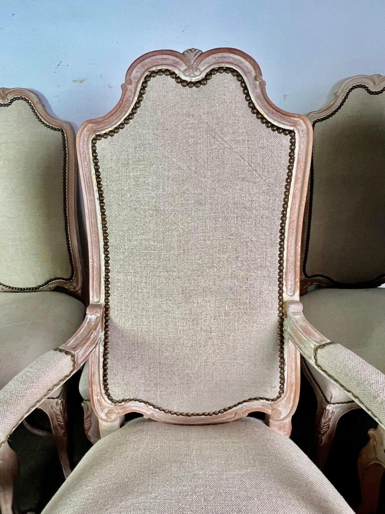 Set of '8' French Louis XV Style Dining Chairs For Sale 2