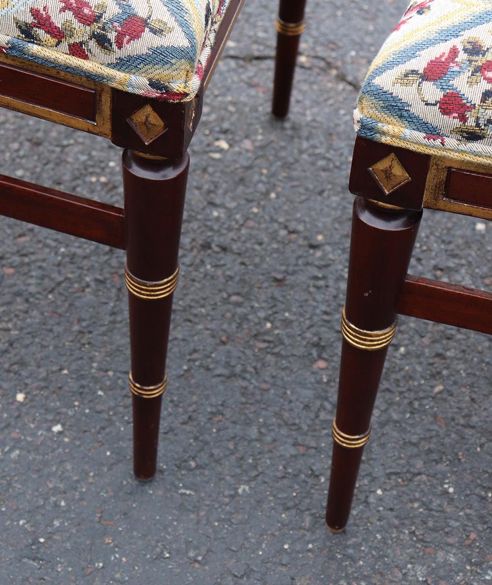 Set of 8 French Mahogany Directoire Style Dining Chairs 3