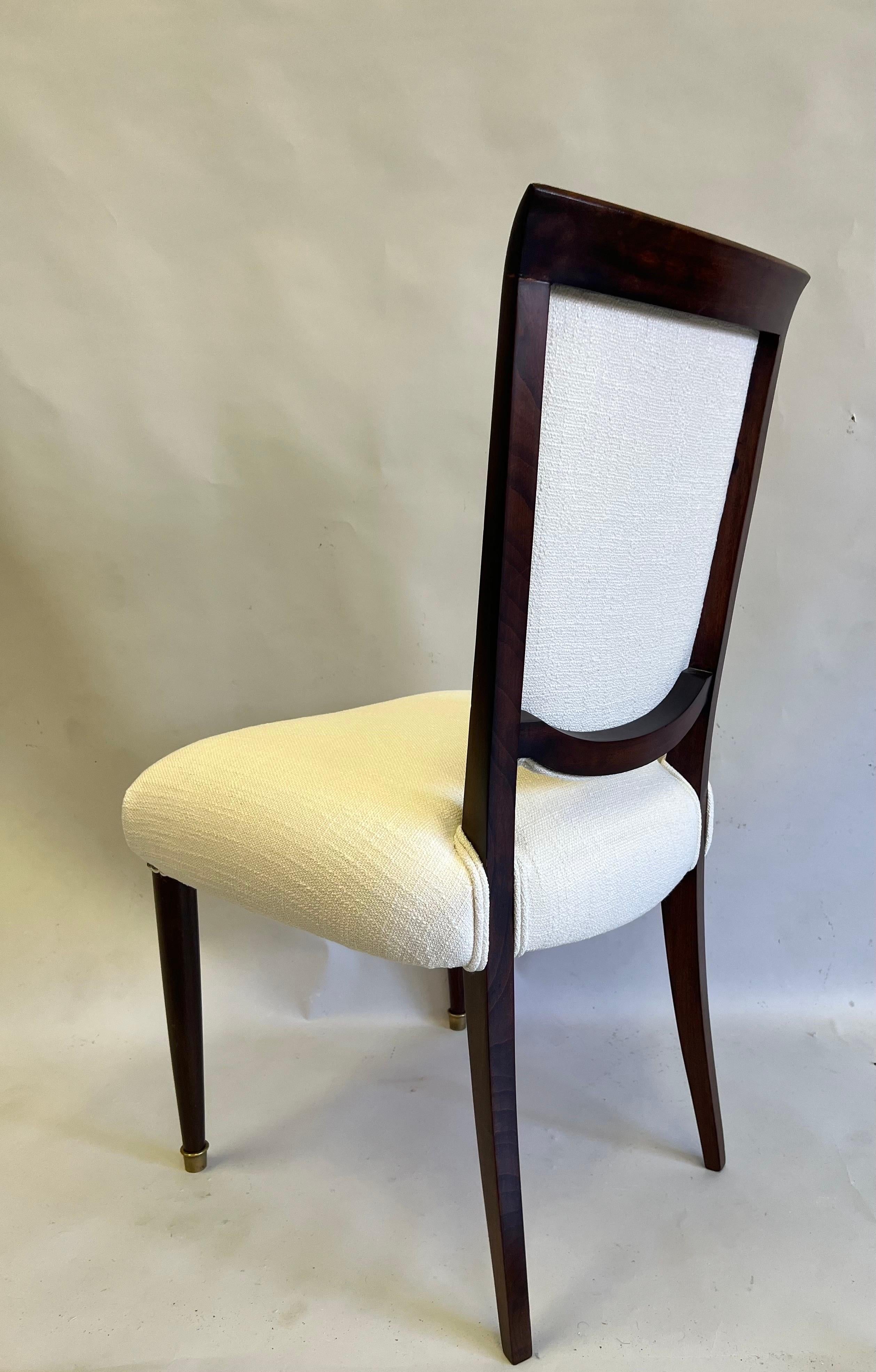 SET OF 8 French Mid-Century / Art Deco Dining Chairs Signed by Jules Leleu For Sale 3