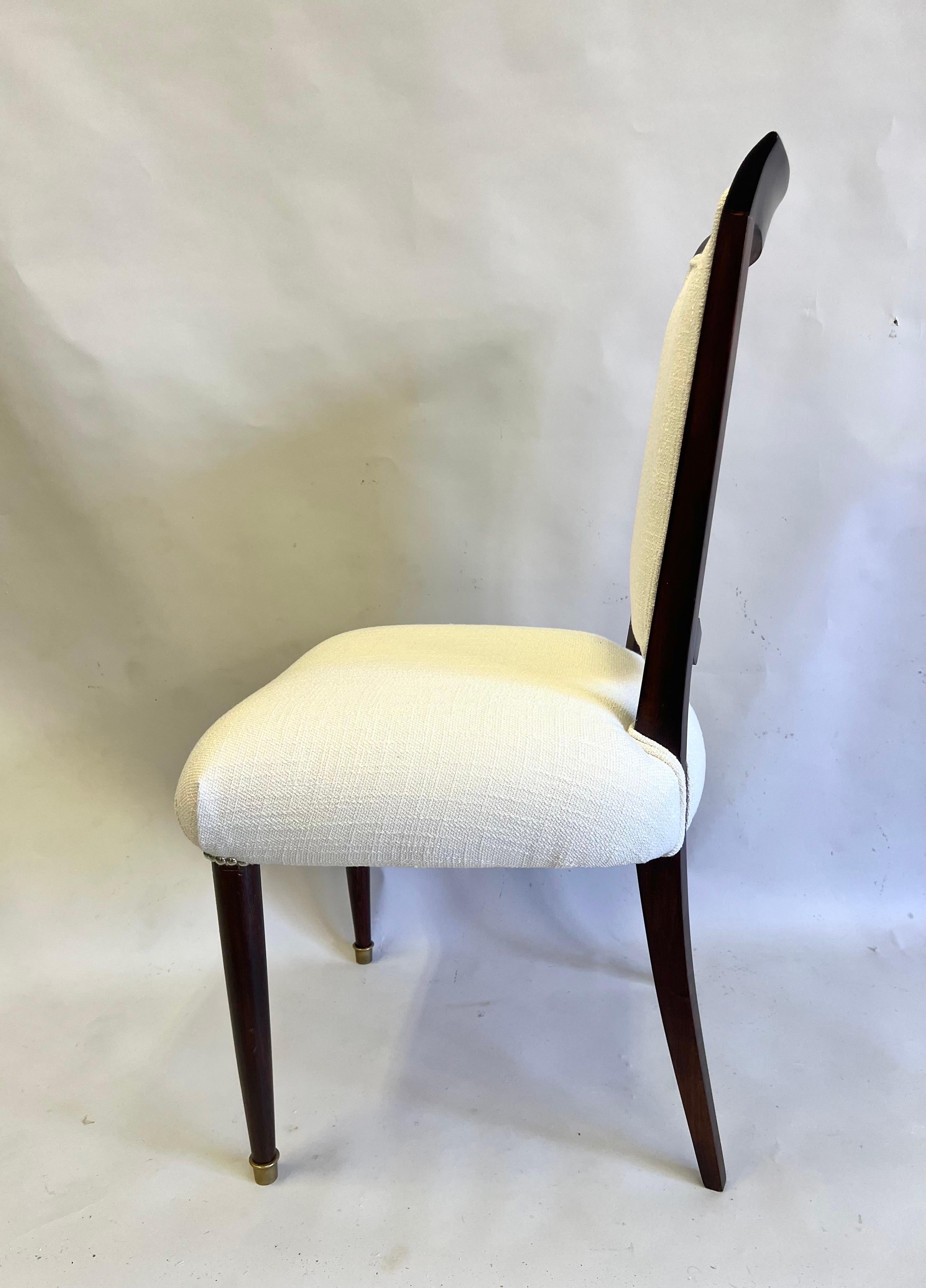 20th Century SET OF 8 French Mid-Century / Art Deco Dining Chairs Signed by Jules Leleu For Sale