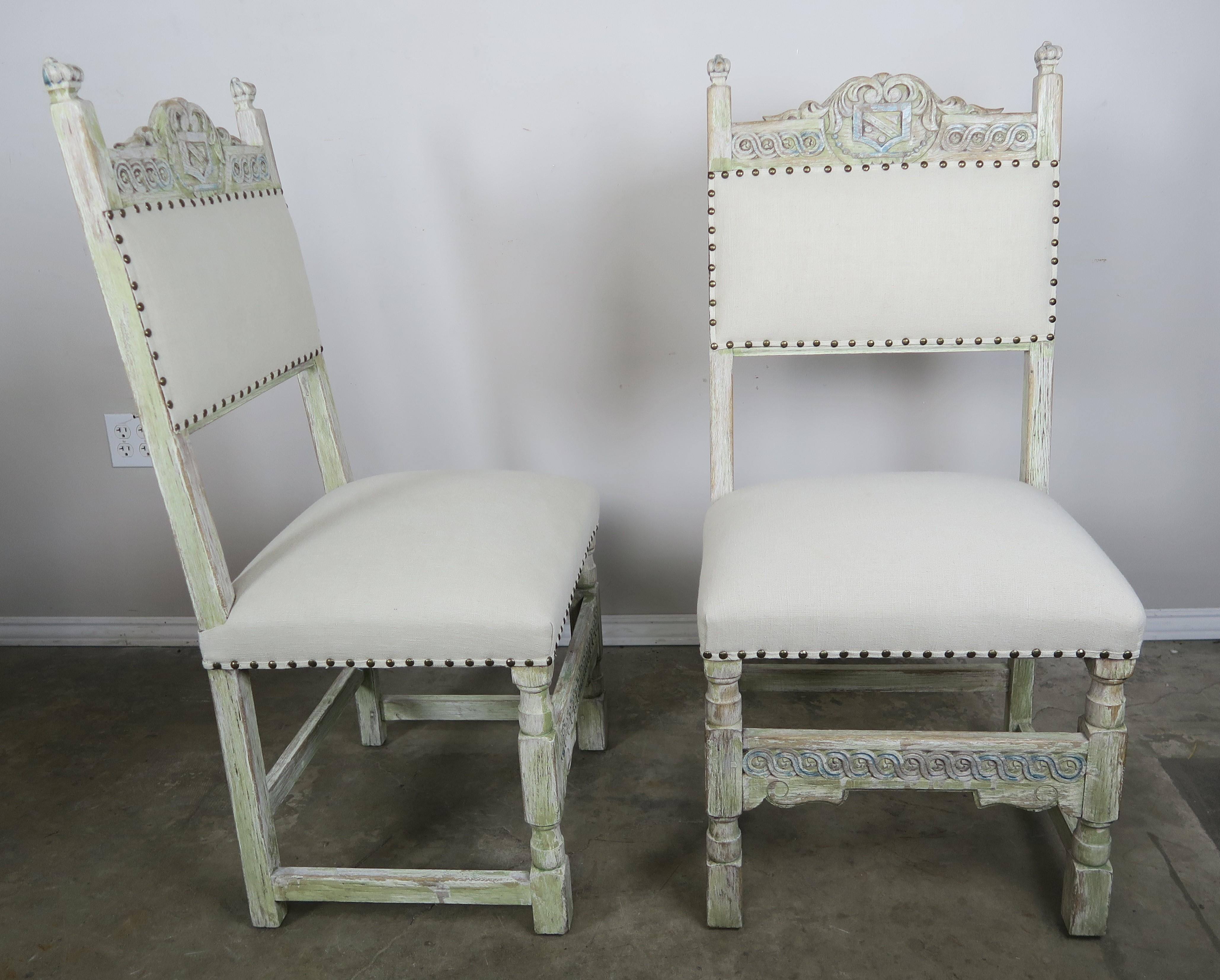 Set of 8 French Painted Dining Chairs, 19th Century 5