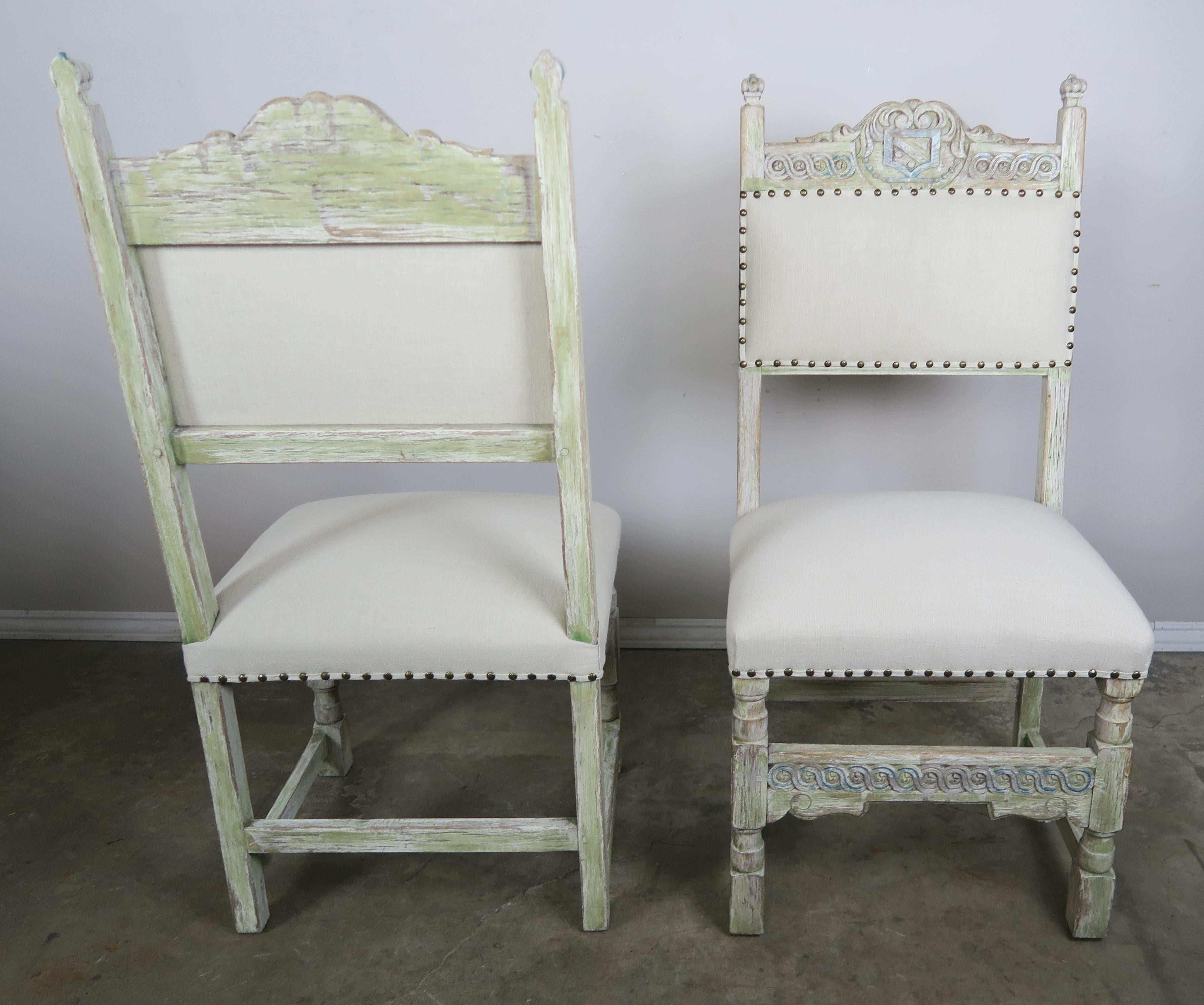 Set of 8 French Painted Dining Chairs, 19th Century 6