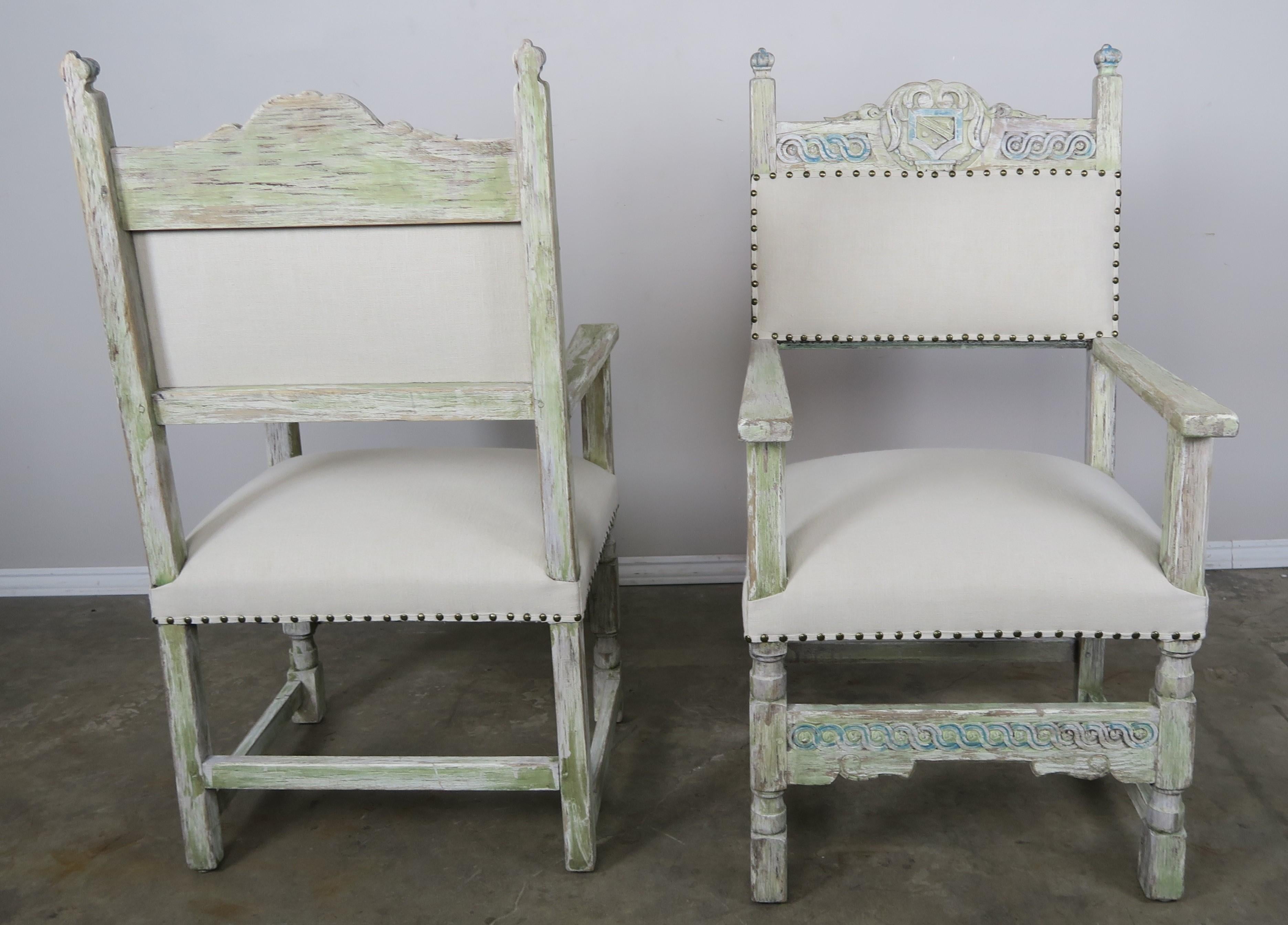 Set of 8 French Painted Dining Chairs, 19th Century 3