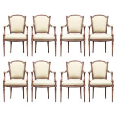 Set of 8 French Provincial Style Dining Armchairs