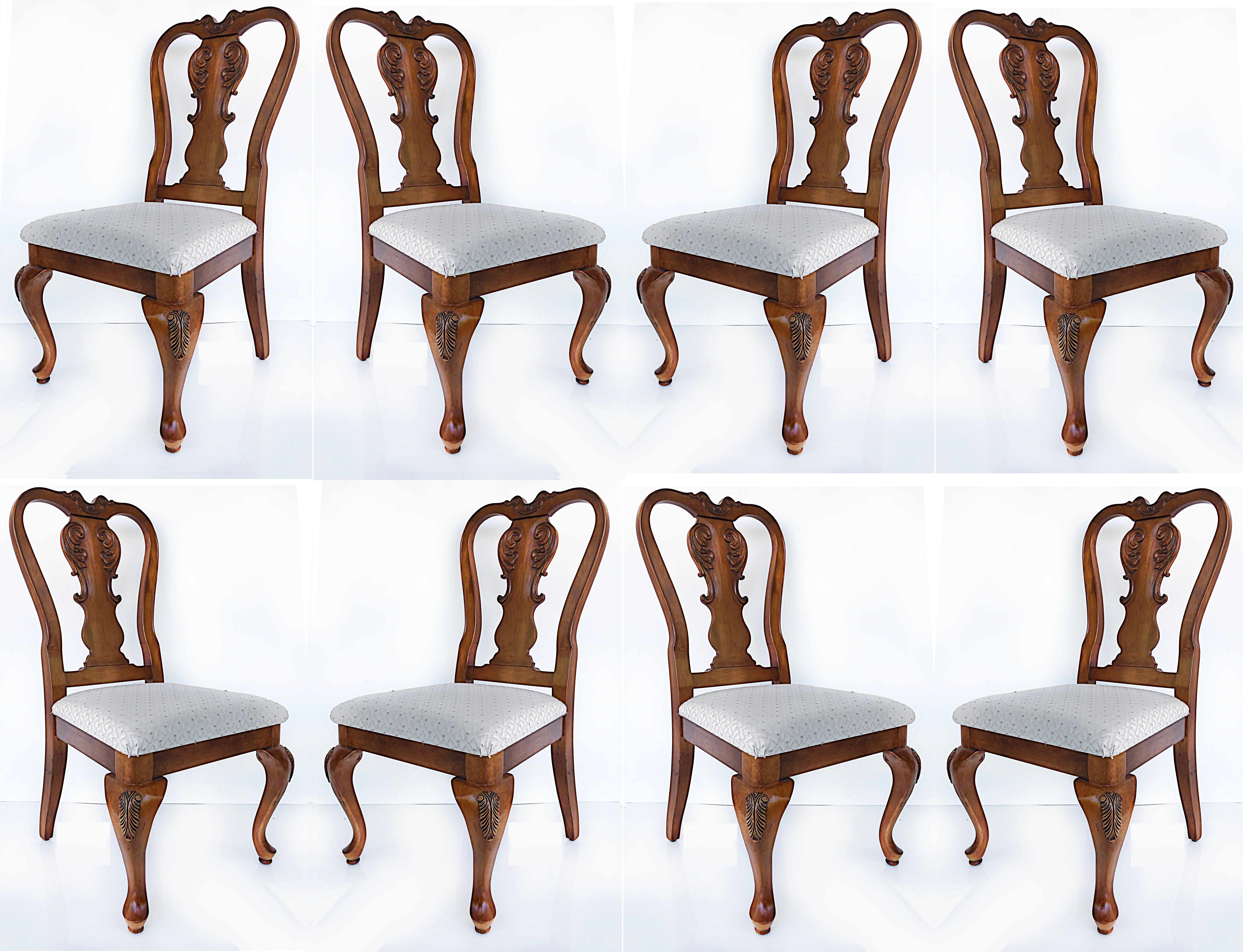Set of 8 French Provincial Style Dining Room Chairs, Cabriole Legs 9