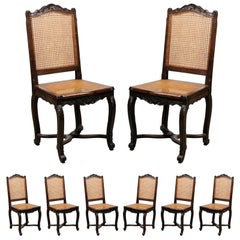 Set of 8 French Regence Style Oak Dining Chairs, circa 1890