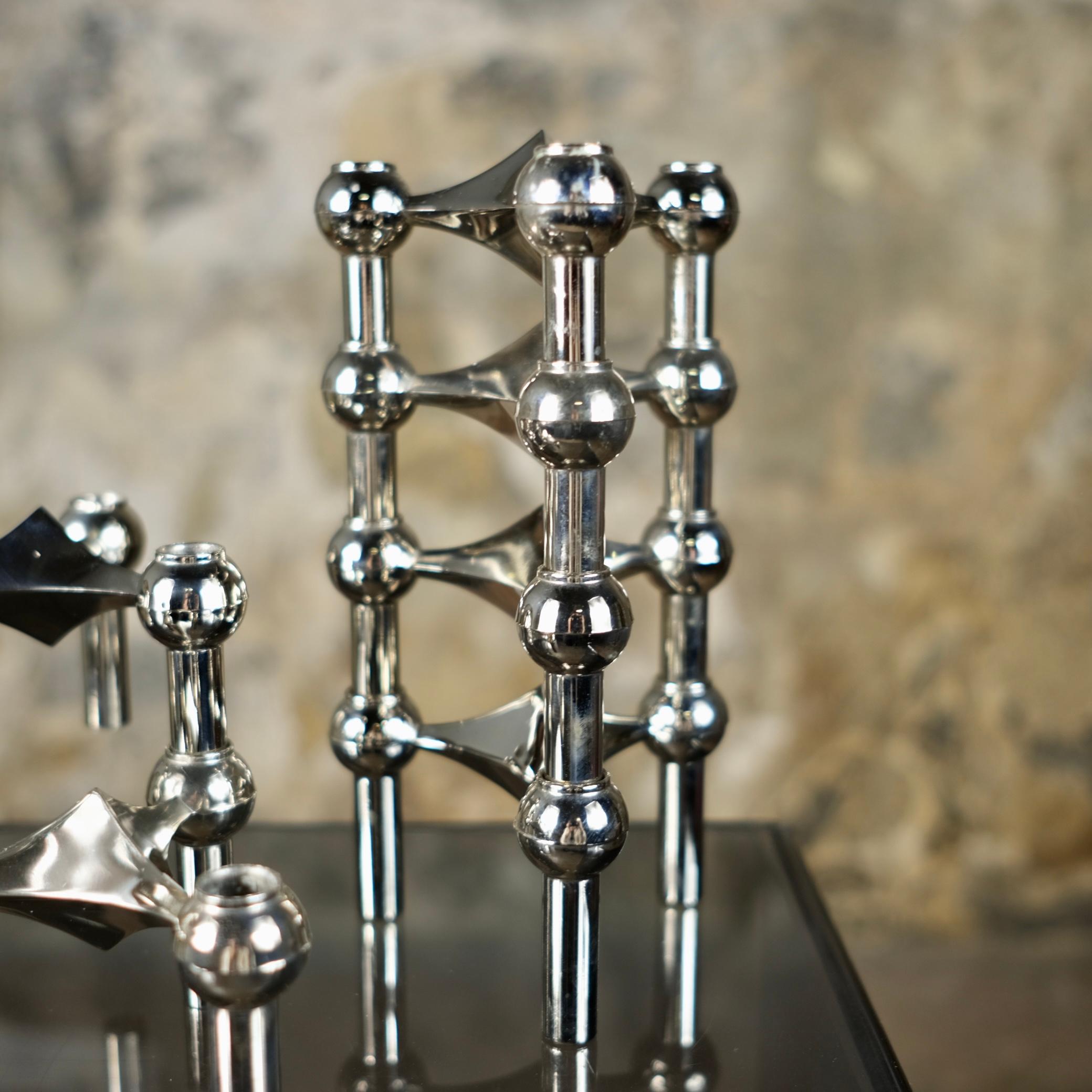 Set of 8 Fritz Nagel stackable candlesticks, West Germany, 1960s 2