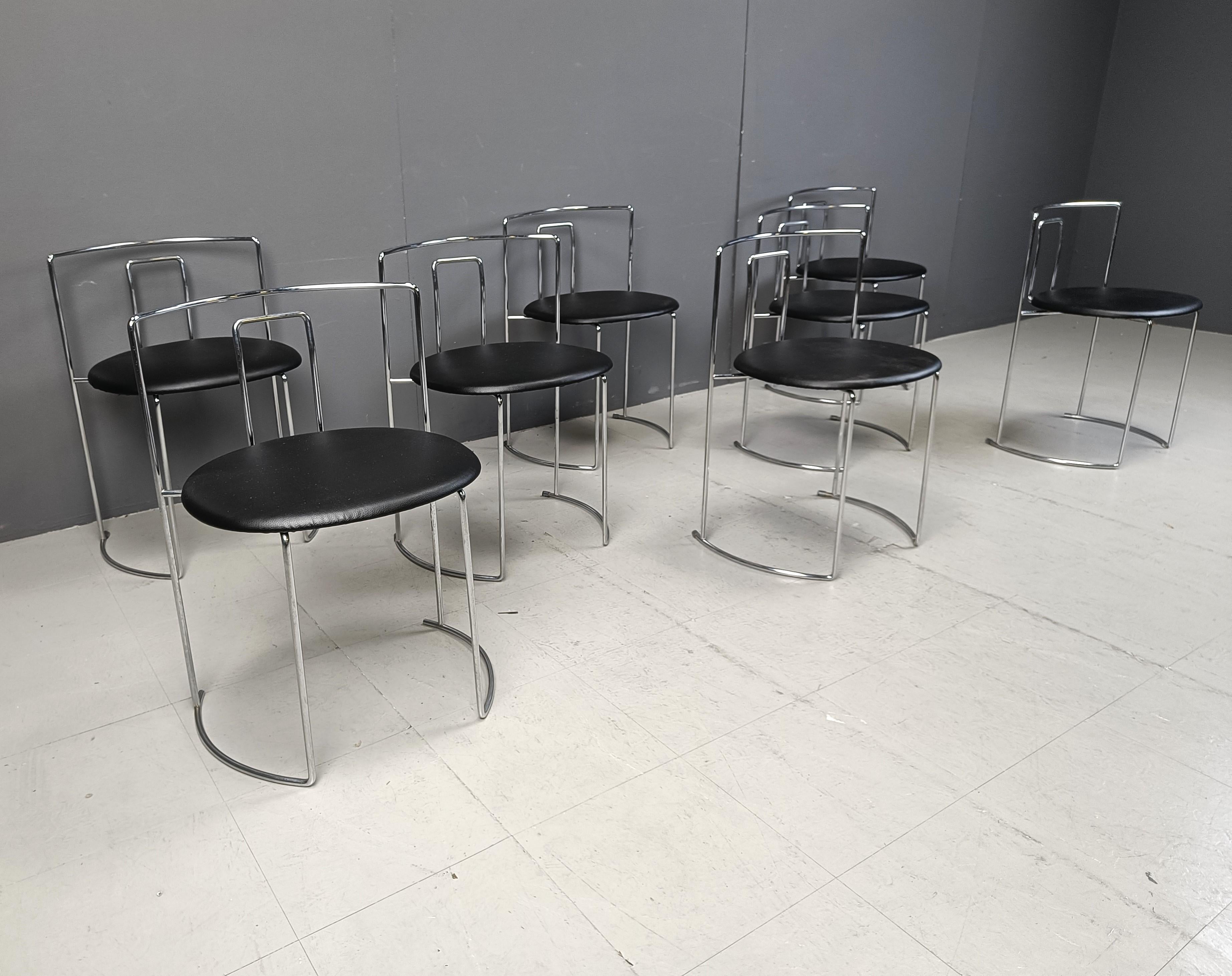 Materiale sintetico Set di 8 sedie Gaja di Kazuhide Takahama per Studio Simon, anni '80 in vendita