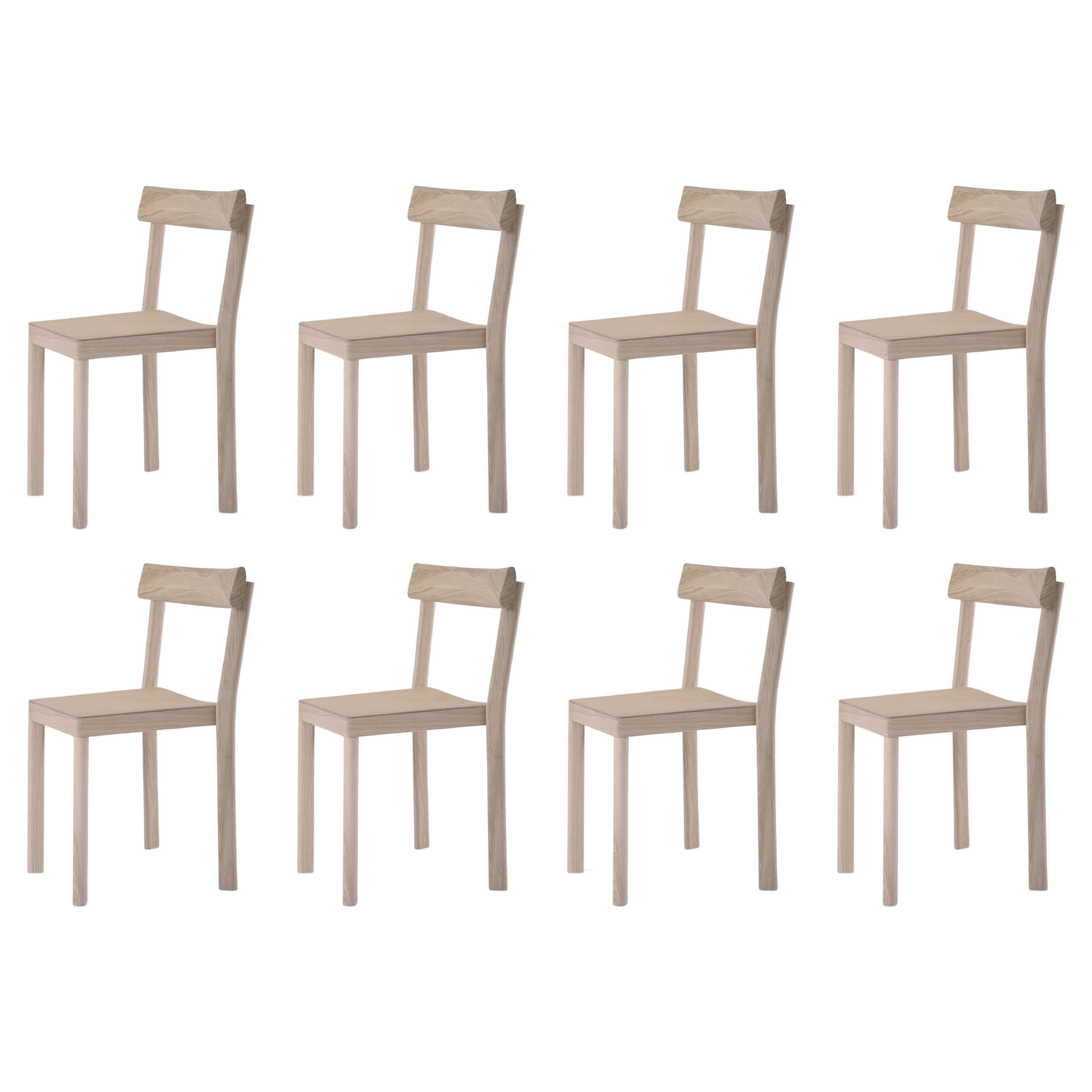 Set of 8 Galta Ash Chairs by Kann Design For Sale