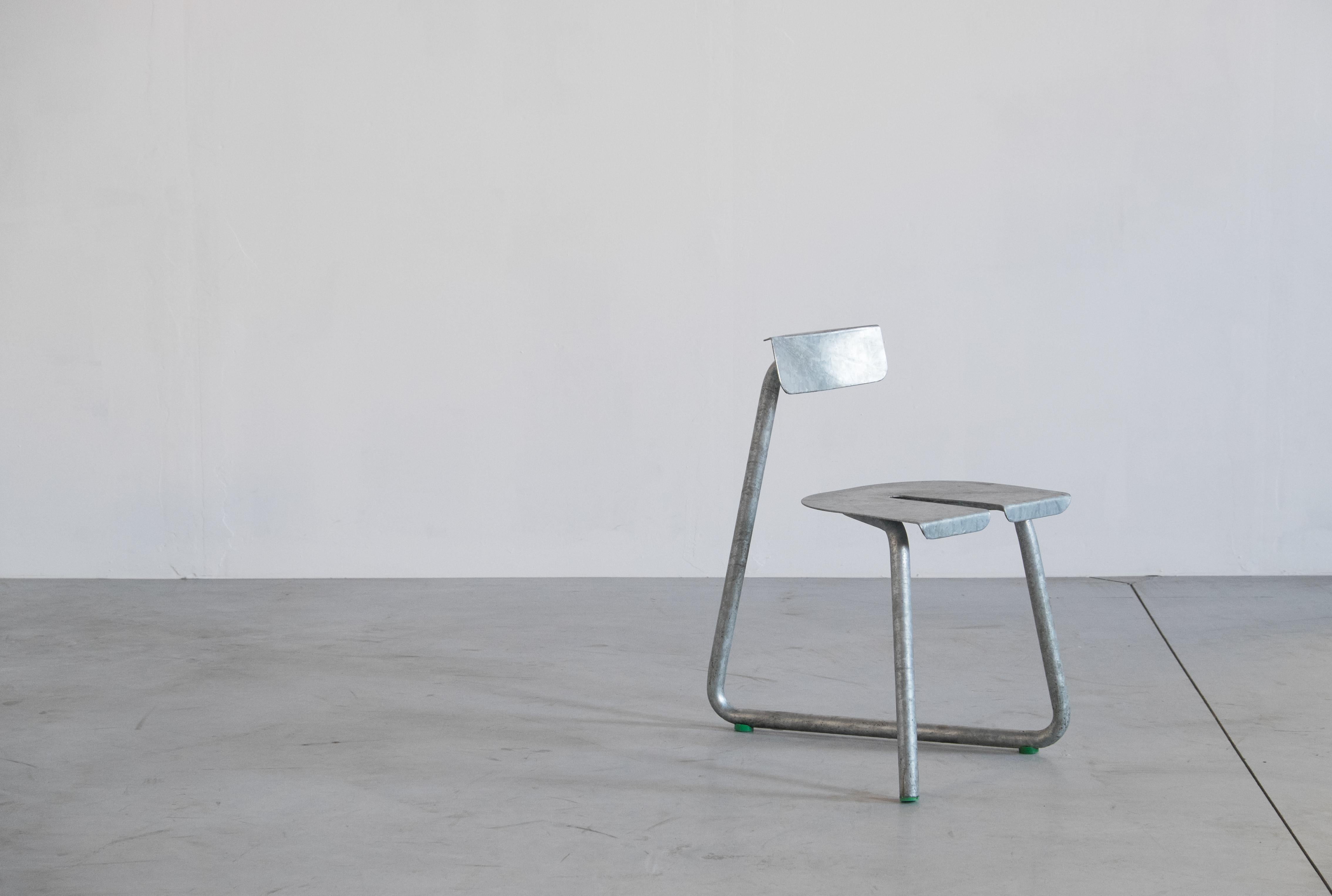 Belgian Set of 8 Galva Steel Outdoor Chairs by Atelier Thomas Serruys For Sale