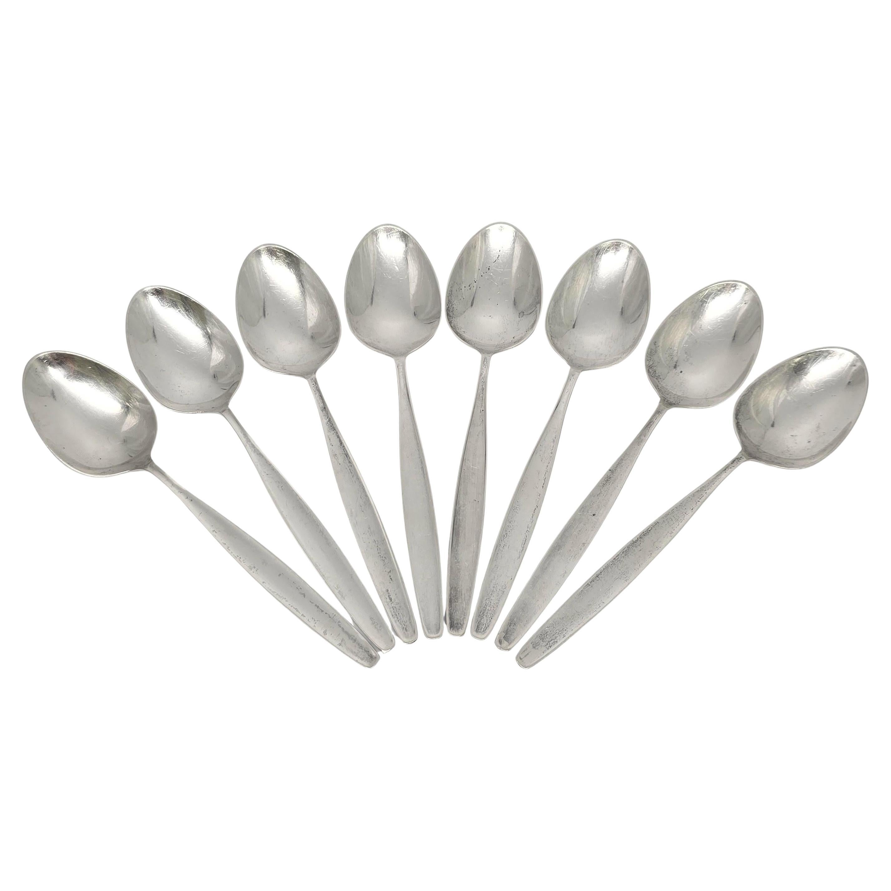 Set di 8 cucchiai da tavola Georg Jensen Cypress in argento sterling da 6" #18630