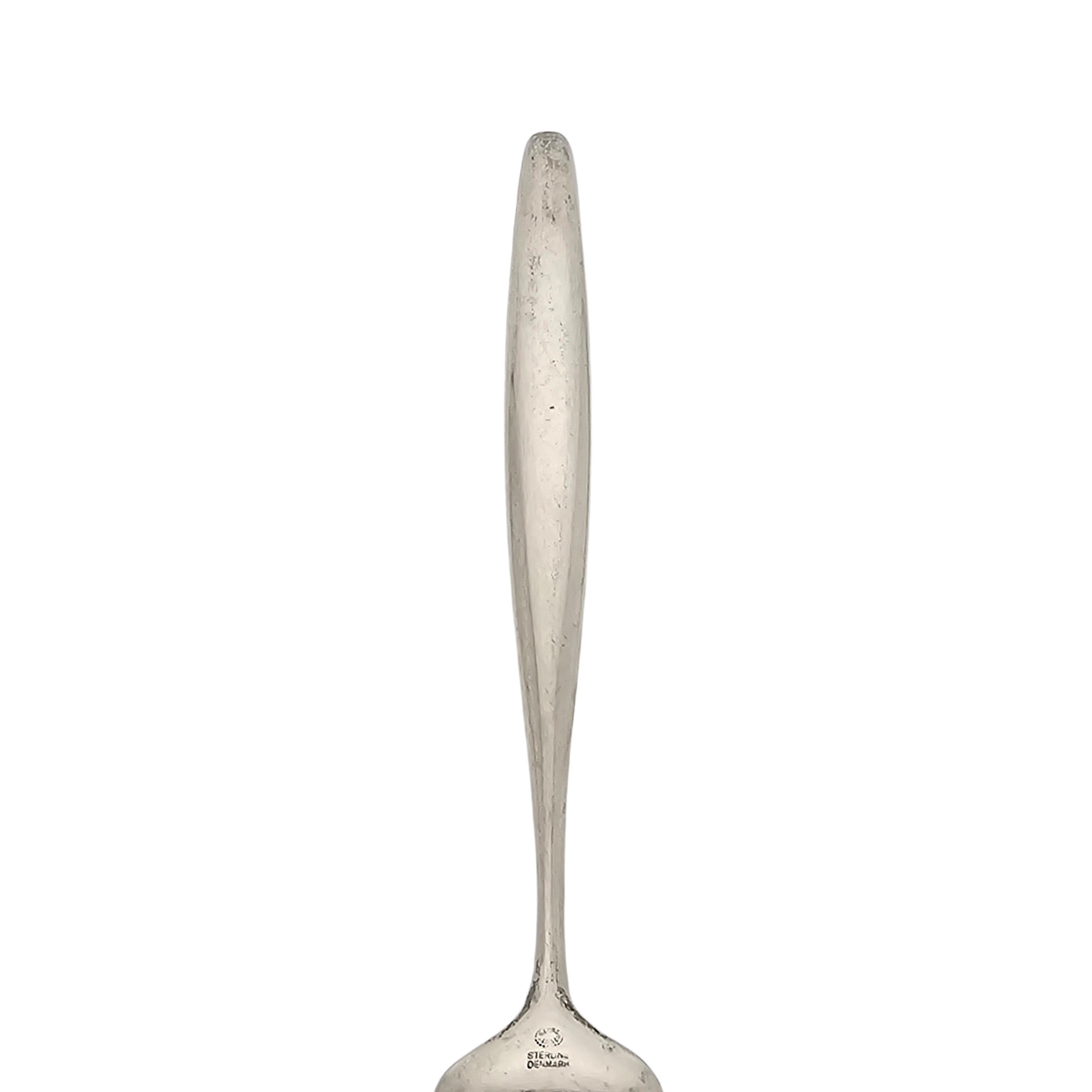 Set di 8 forchette da insalata in argento sterling Georg Jensen Denmark Cypress 6 3/4