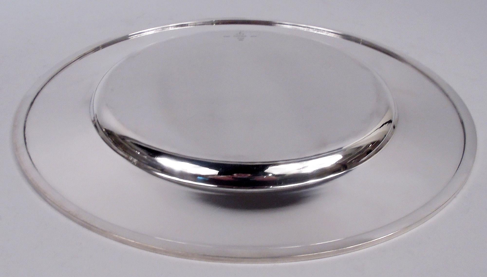 Danese Set di 8 piatti da pranzo a piramide in argento Georg Jensen