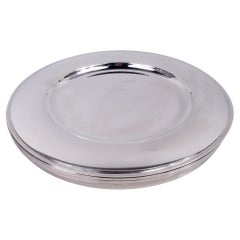 Set di 8 piatti da pranzo a piramide in argento Georg Jensen