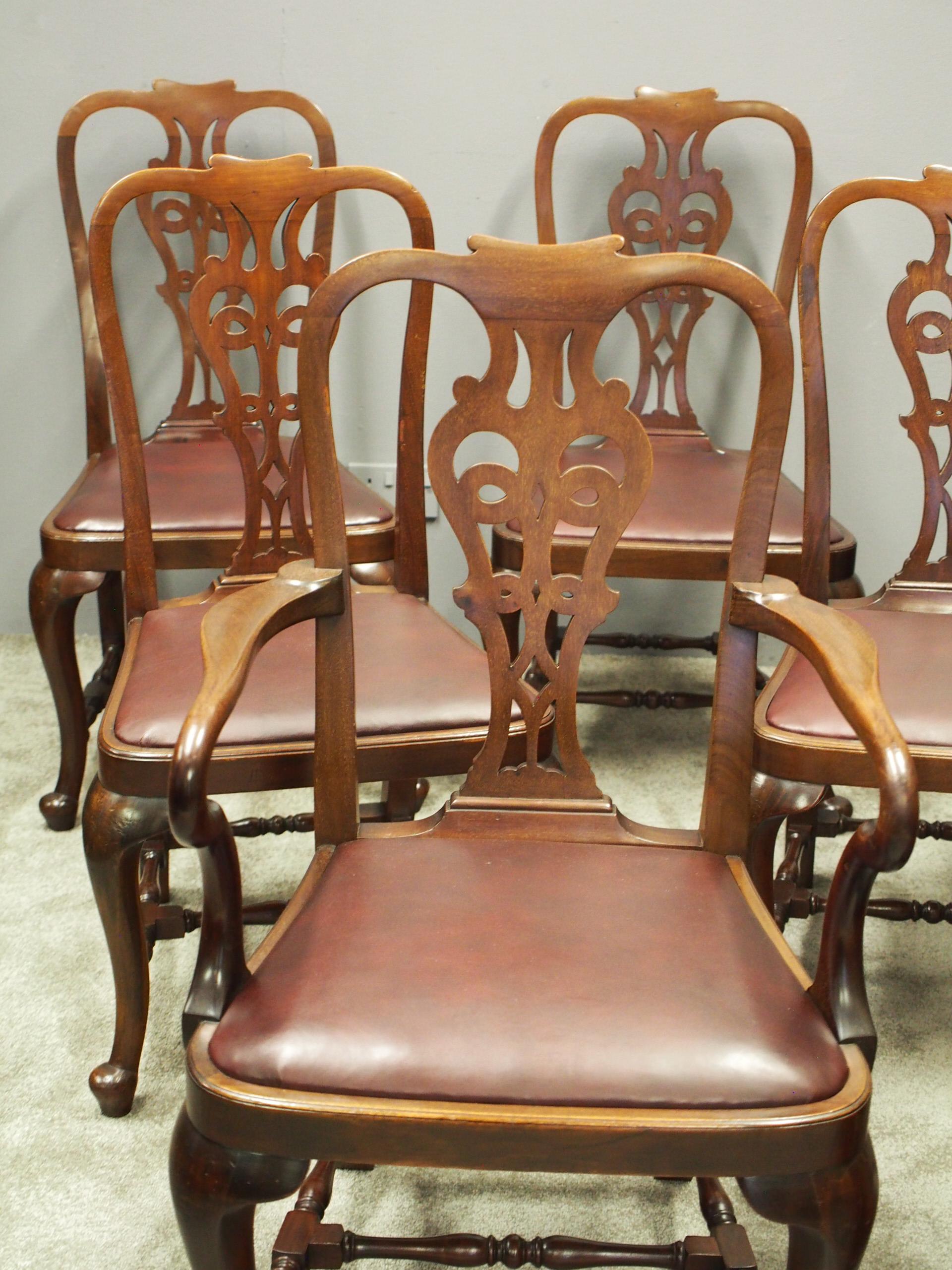 19th Century Set of 8 George II Style Armchairs For Sale