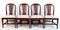 Set of 8 George III Gillows Mahogany Fan Back Dining Chairs