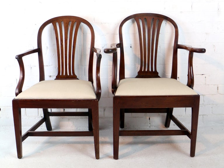 Set of 8 III Gillows Mahogany Fan Back Dining Chairs at 1stDibs