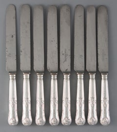 Set of 8 George III Kings Pattern Table Knives, London 1813 by Moses Brent