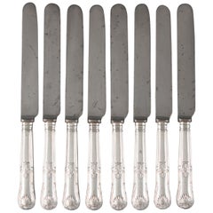 Set of 8 George III Kings Pattern Table Knives, London 1813 by Moses Brent