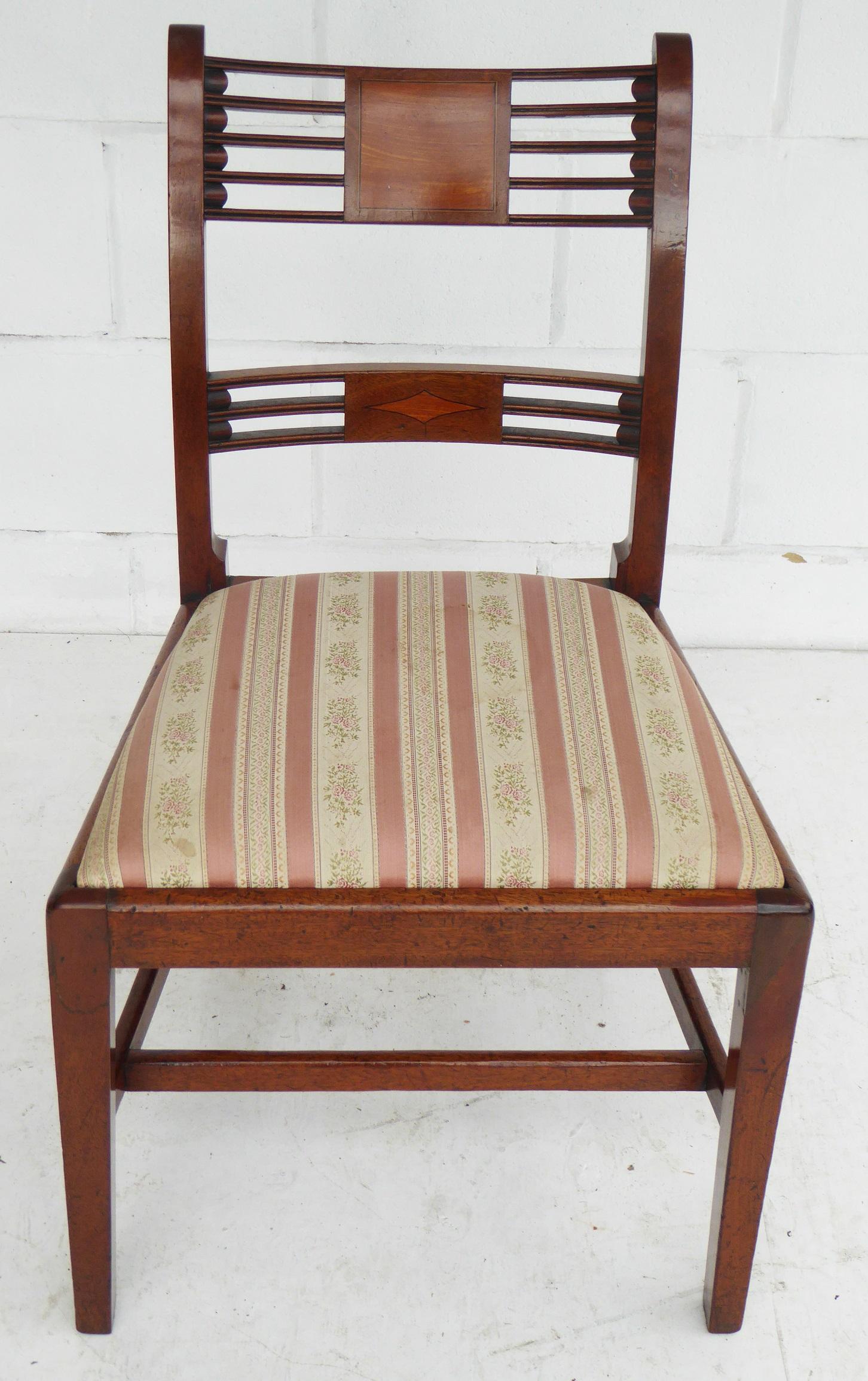 English Set of 8 George III Mahogany Dining Chairs For Sale