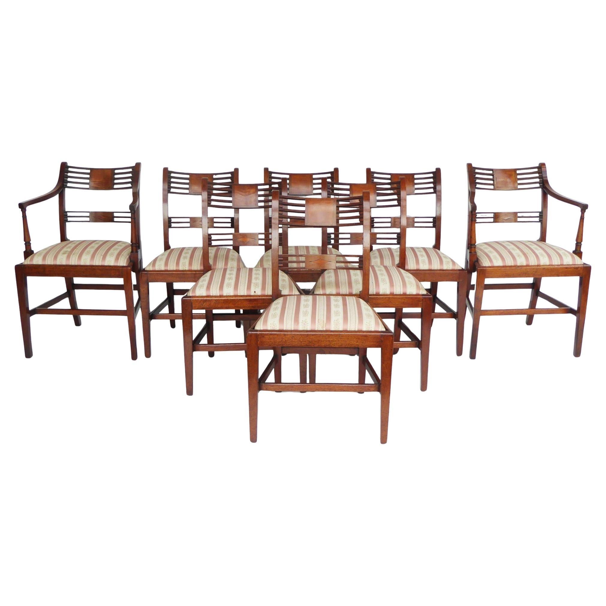 Set of 8 George III Mahogany Dining Chairs For Sale