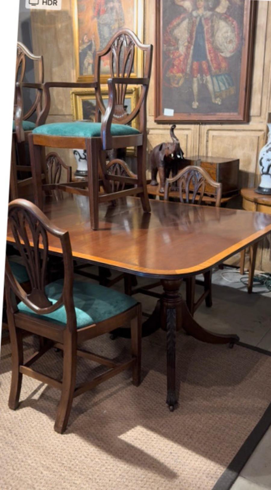 Set di 8 sedie da pranzo con schienale a scudo di Giorgio III, 18° secolo in vendita 7