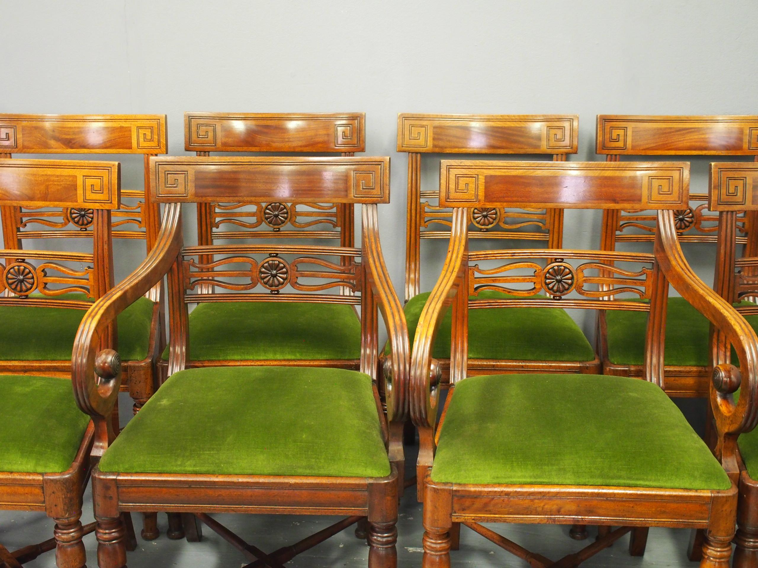 Set of 8 George IV Mahogany Dining Chairs In Good Condition For Sale In Edinburgh, GB
