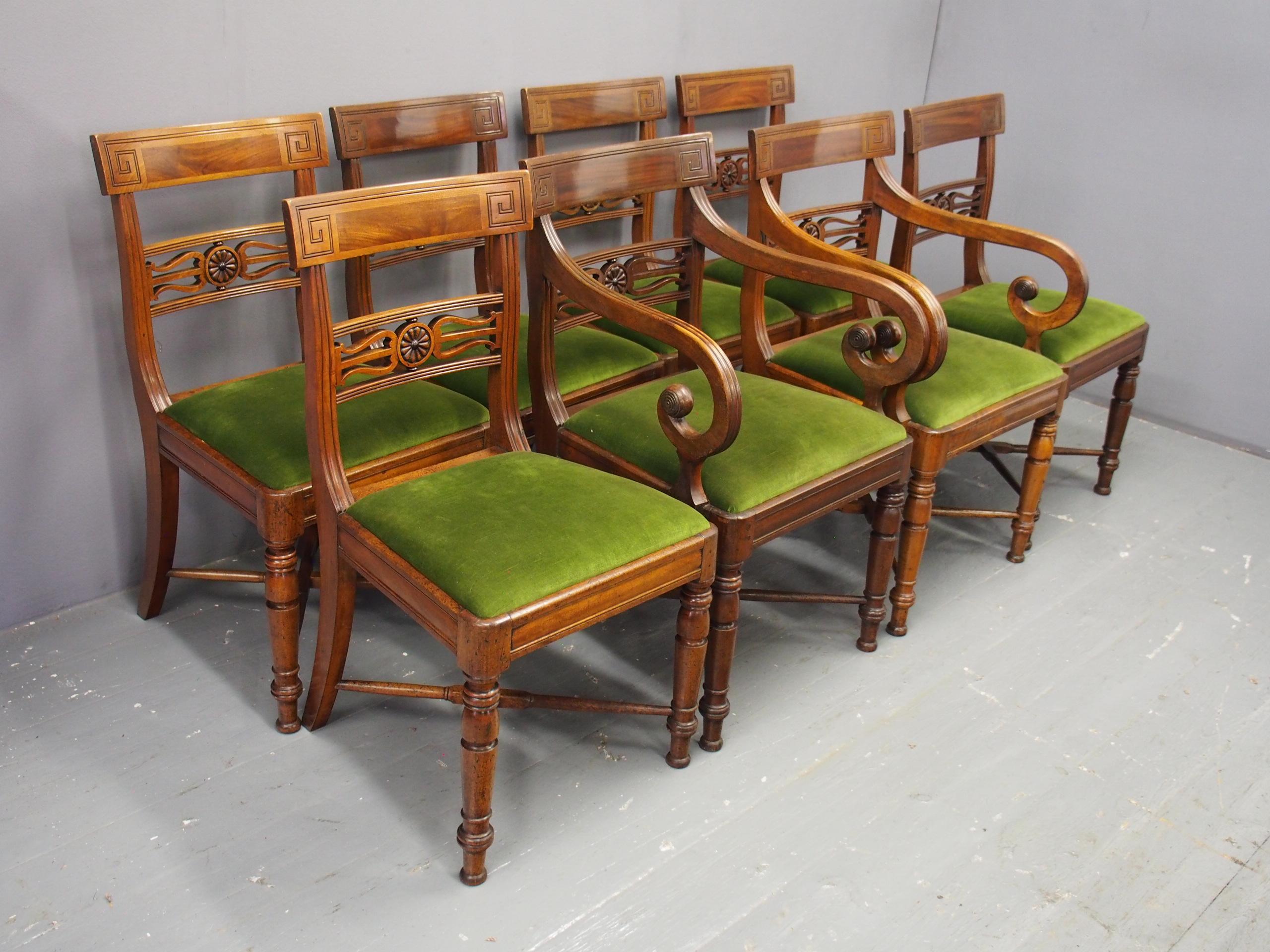 Set of 8 George IV Mahogany Dining Chairs For Sale 2