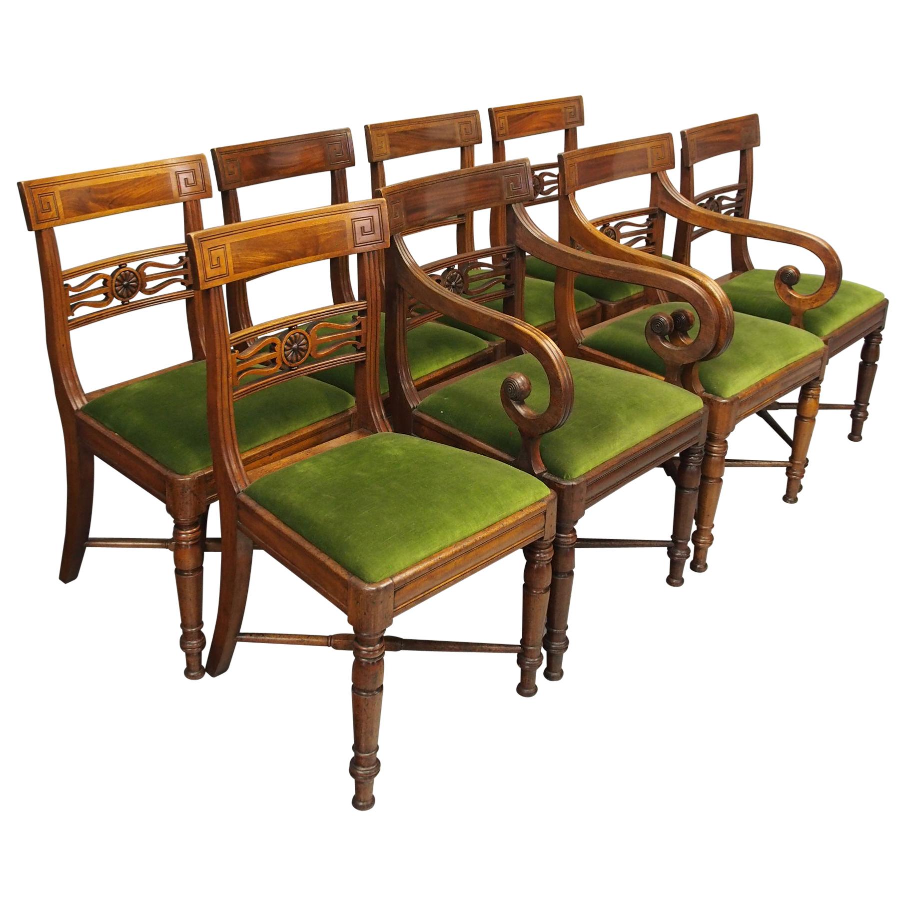 Set of 8 George IV Mahogany Dining Chairs For Sale