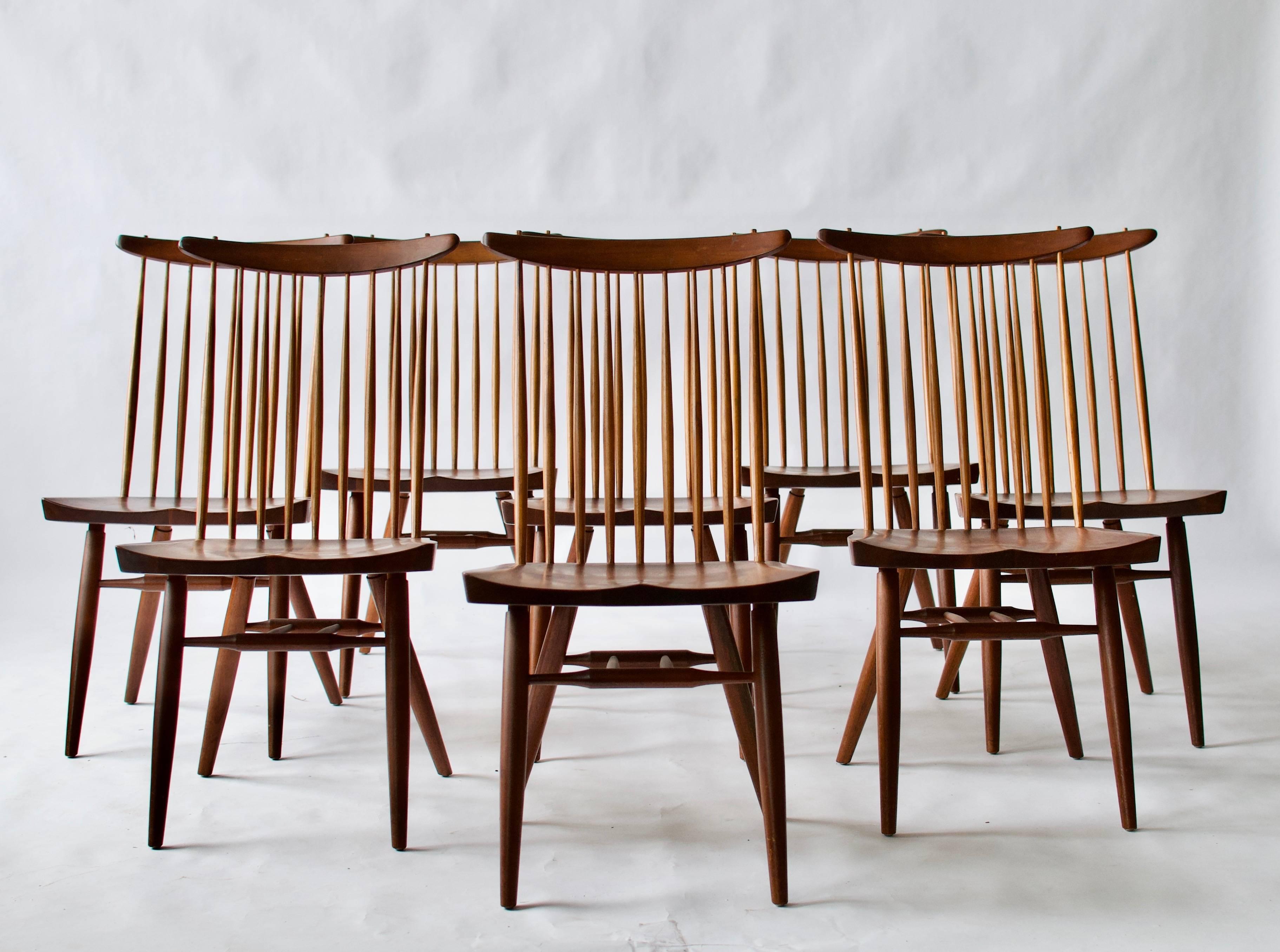 Mid-Century Modern Set of Eight George Nakashima Dining Chairs