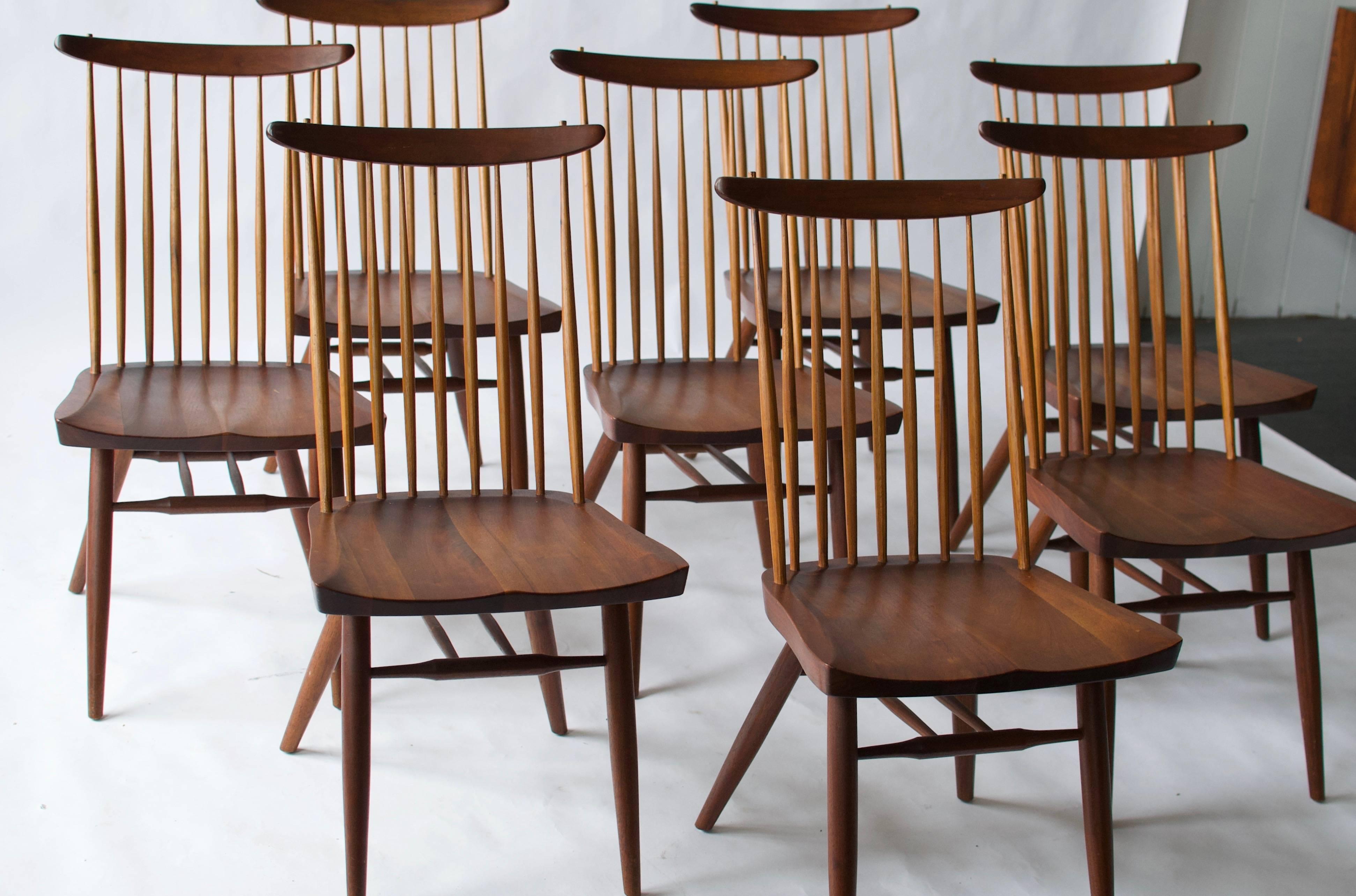American Set of Eight George Nakashima Dining Chairs