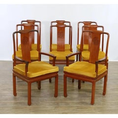 Set of 8 George Zee & Co. Anglo-Chinese Teak Extendable Dining Chairs