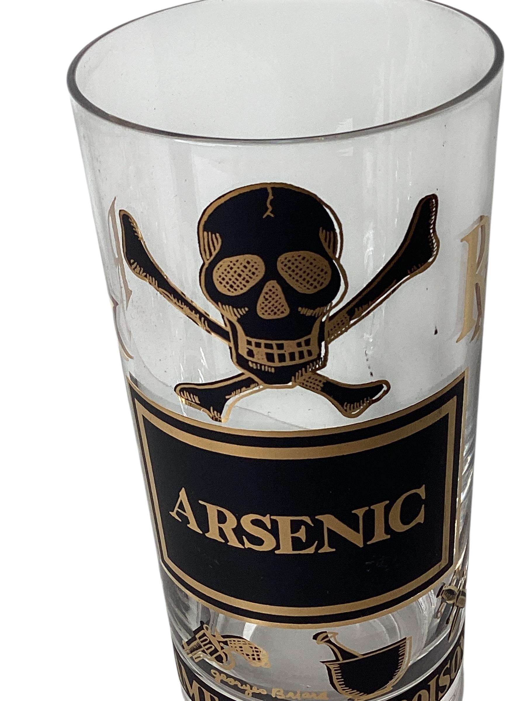Set von 8 Georges Briard 22-karätigem Gold-Highballgläsern „Name Your Poison“ (Moderne der Mitte des Jahrhunderts) im Angebot