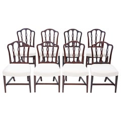 Antique Set of 8 Georgian Mahogany Dining Chairs