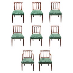 Set of 8 Georgian Mahogany Gothic Dining Chairs
